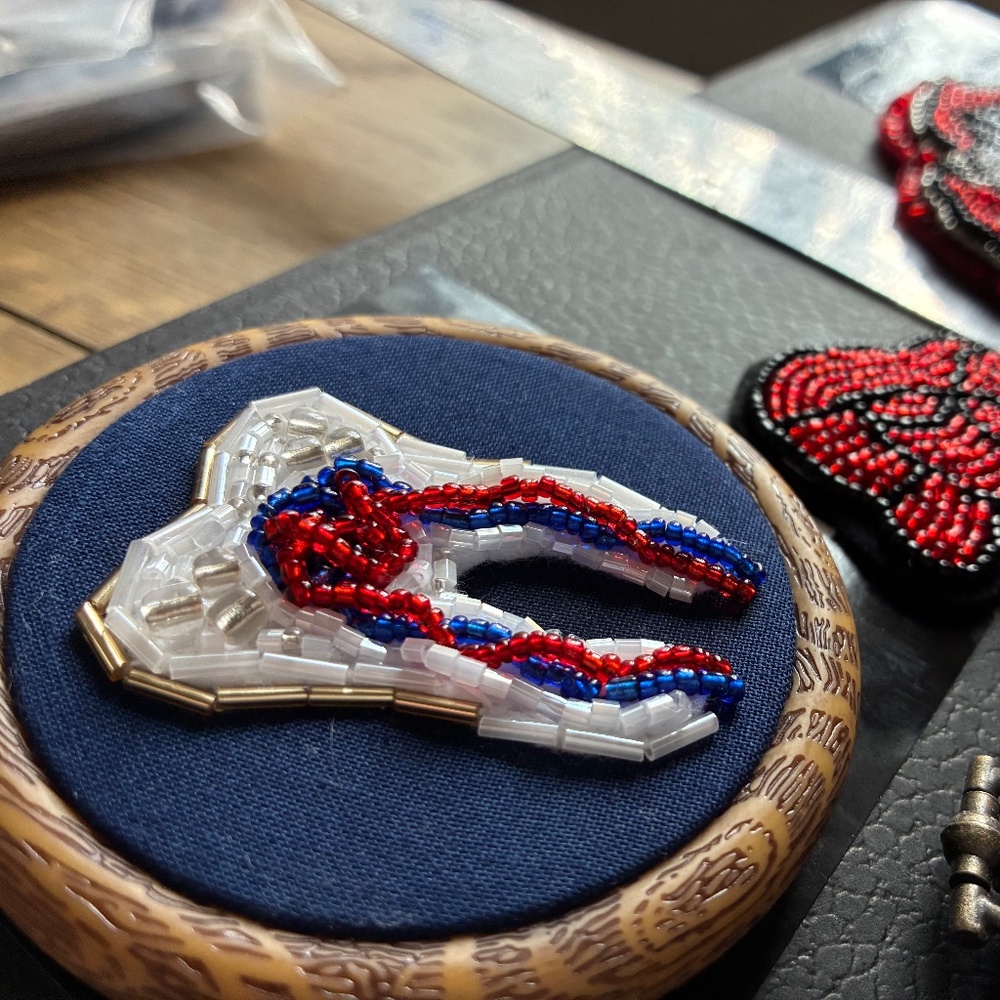 Glitter Glass Beaded Embroidered Tooth Handmade (as is) 🦷